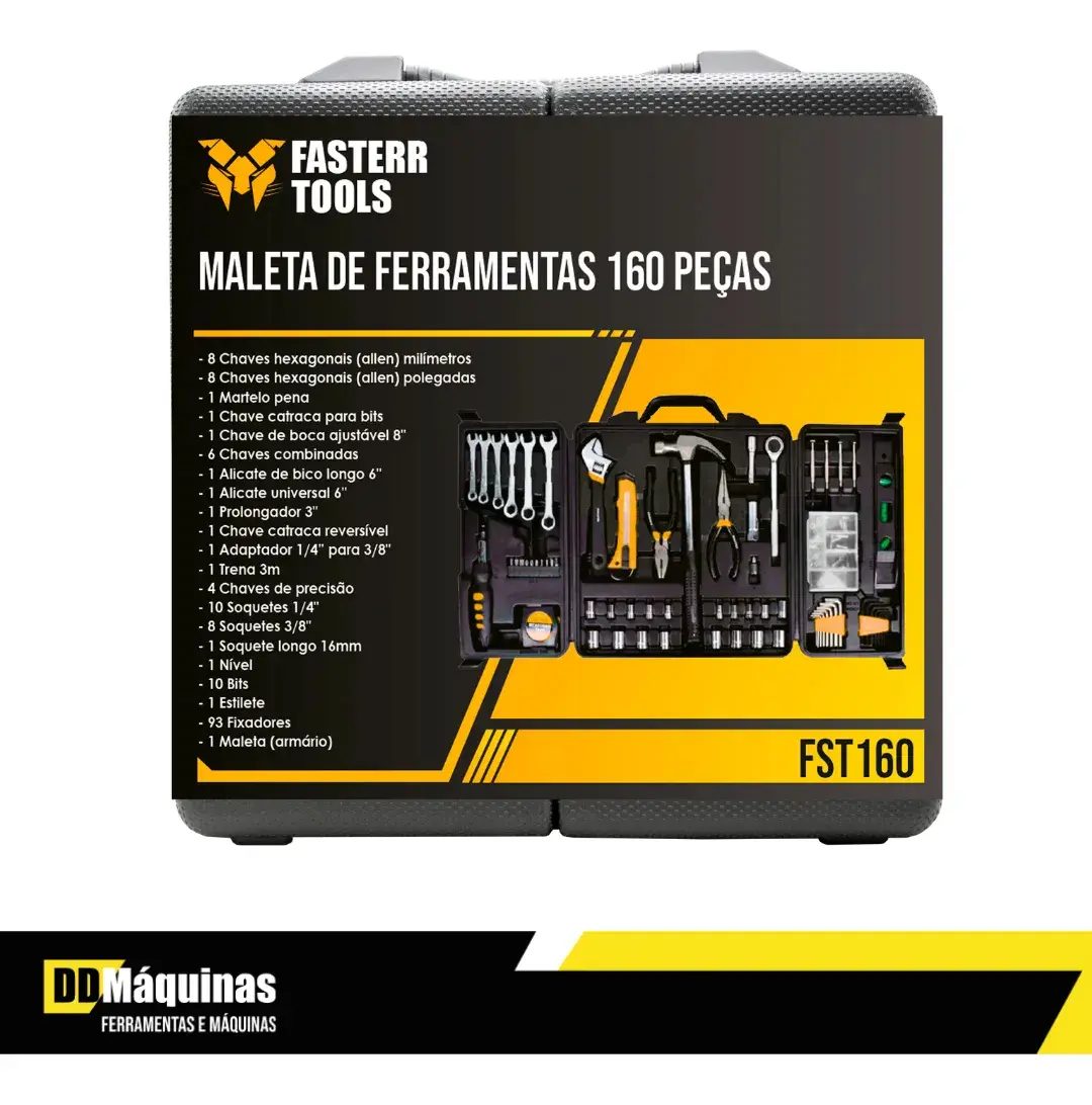 Kit de Ferramentas Fasterr FST160 — ferramentas dispostas